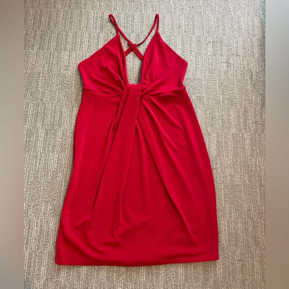 Urban Outfitters Silence + Noise Drape-Front Bodycon Mini Dress in Red